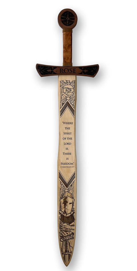 Custom Knight Sword - Choose your favorite verse or quote